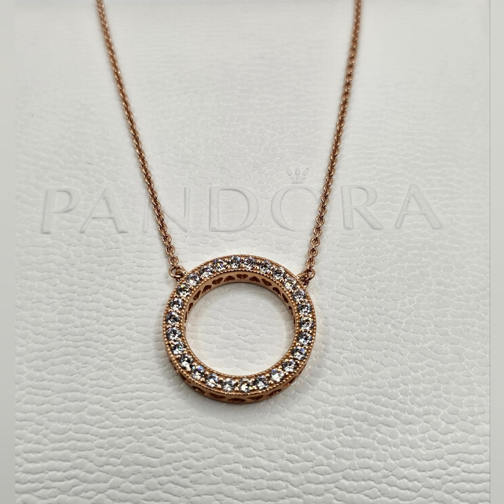 🎁 Authentic Pandora ⭐️REVERSIBLE⭐️ ROSE NECKLACE - Picture 4 of 8